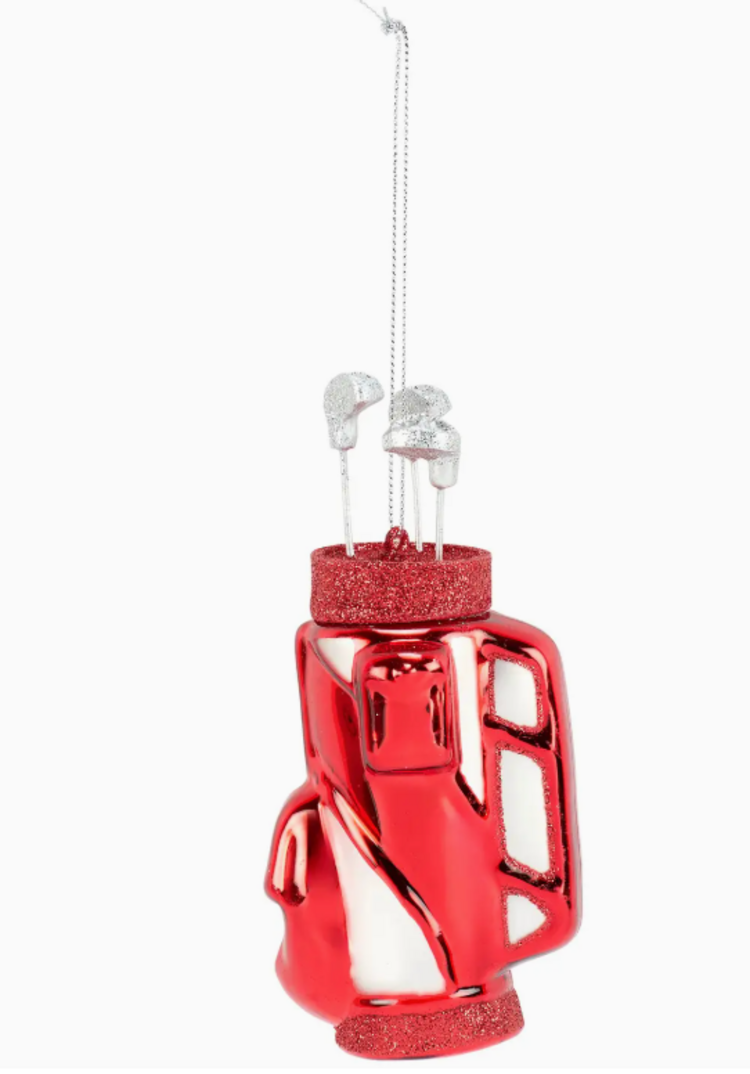 Primitives by Kathy Golf Bag Glass Ornament