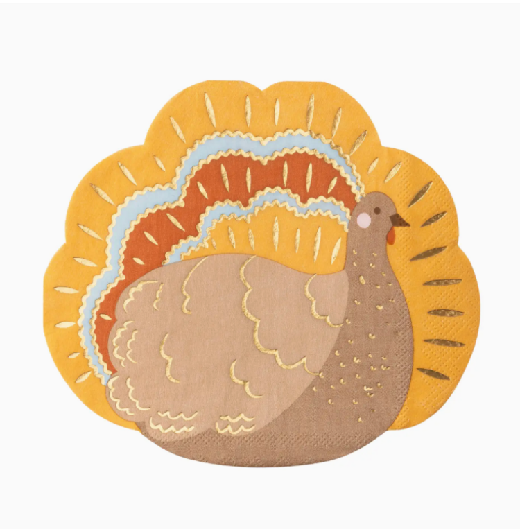 Bonjour Fête Turkey Thanksgiving Lunch Napkins