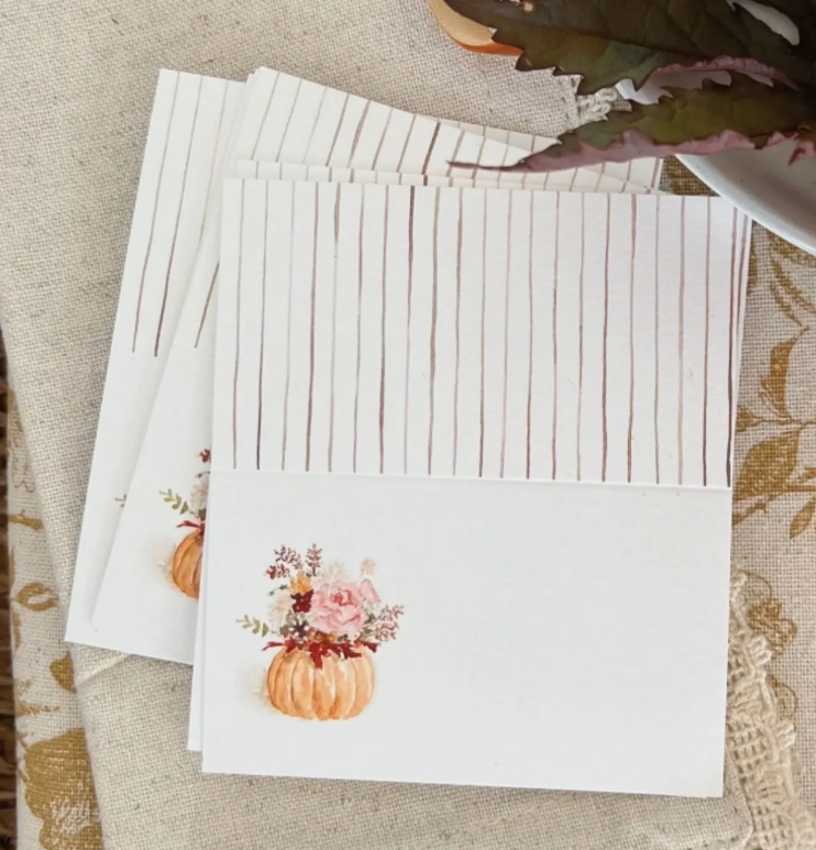 emily lex studio Pumpkin Bouquet Place Cards