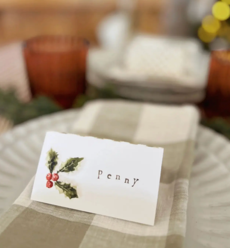 emily lex studio Holly Berry Place Cards