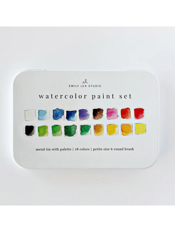 emily lex studio Watercolor Paint Set 18 Colors with Brush