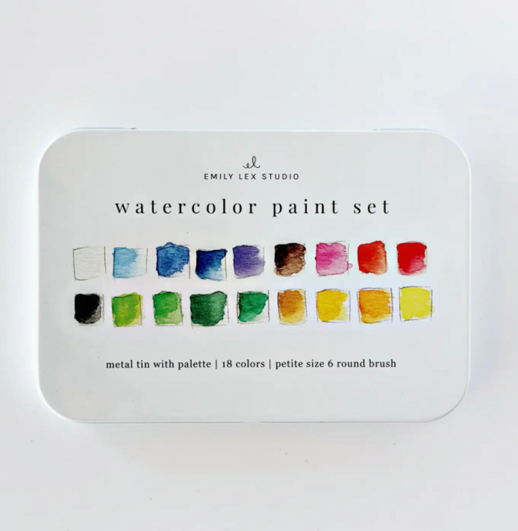 emily lex studio Watercolor Paint Set 18 Colors with Brush
