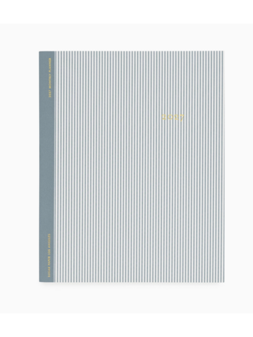 Sugar Paper 2027 Monthly Planner, Dusty Blue Pinstripe