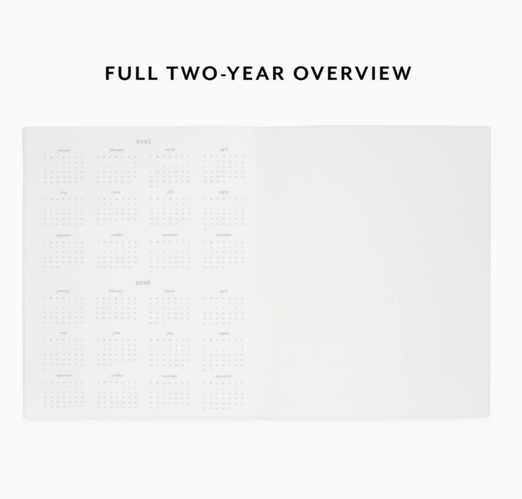 Sugar Paper 2027 Monthly Planner, Dusty Blue Pinstripe