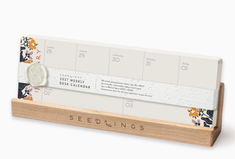 Seedlings 2027 Soft Days Ahead Weekly Desk Planner