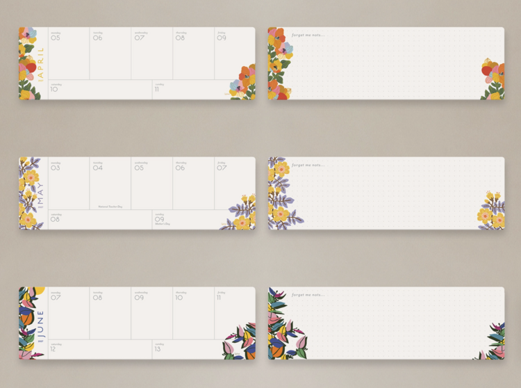 Seedlings 2027 Soft Days Ahead Weekly Desk Planner