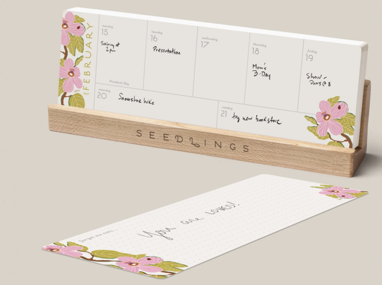 Seedlings 2027 Soft Days Ahead Weekly Desk Planner