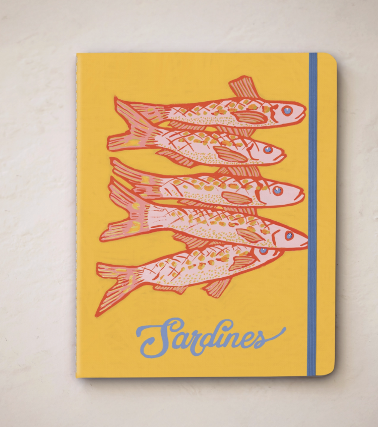 Seedlings Blue Sardine Tins Sewn Trio Notebook Set