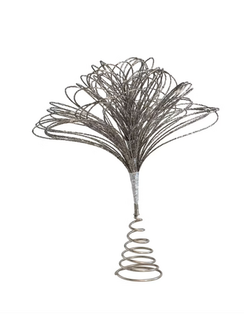 Creative Co-Op Metal And Bead Glass Topper