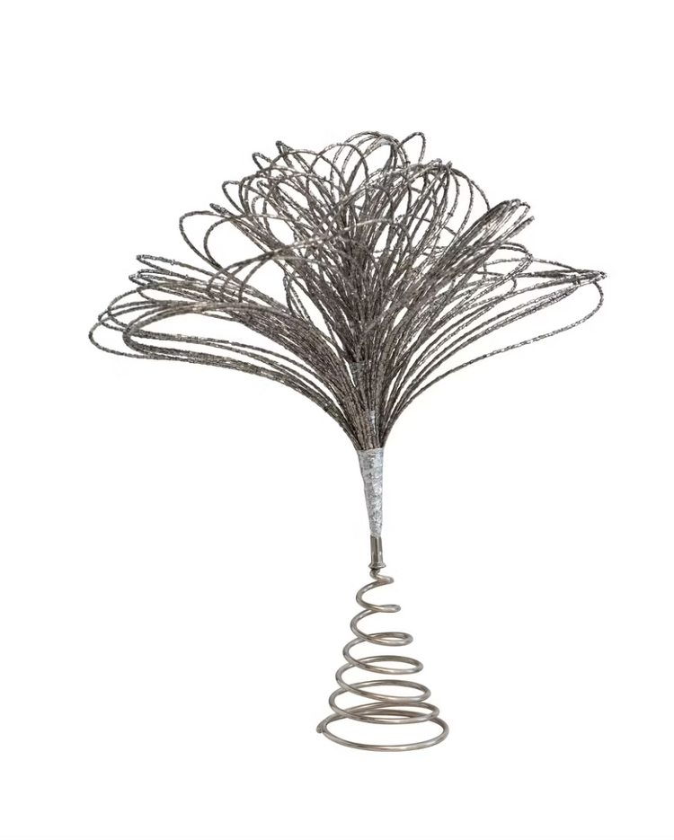 Creative Co-Op Metal And Bead Glass Topper