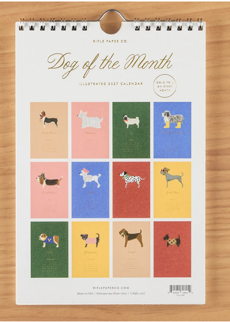 Rifle Paper Co. 2027 Dog of the Month Kitchen Calendar