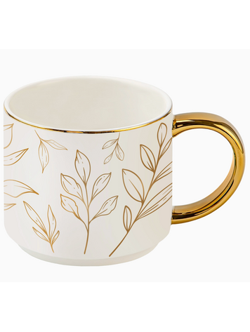 Sweet Water Decor Gold Leaves Coffee Mug