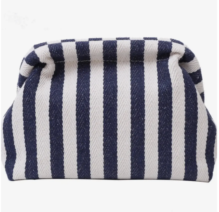 Fodory Cute Striped Makeup Pouch