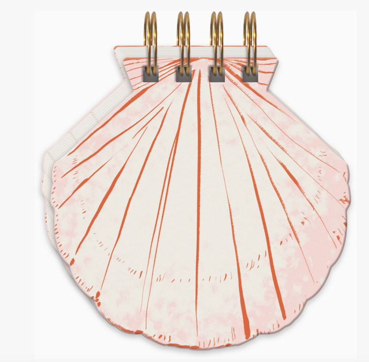 Punch Studio Mediterranean Shell Spiral Notepad