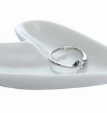 Fleurish Home White Ceramic Heart Ring Dish