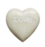 Fleurish Home White Soapstone Heart w/Engraved "Love"