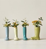 FLEURISH Mini Stoneware Boot Vase (Choice of 4 Colors) 4" Tall