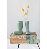Spring Green Stoneware Boot Vase