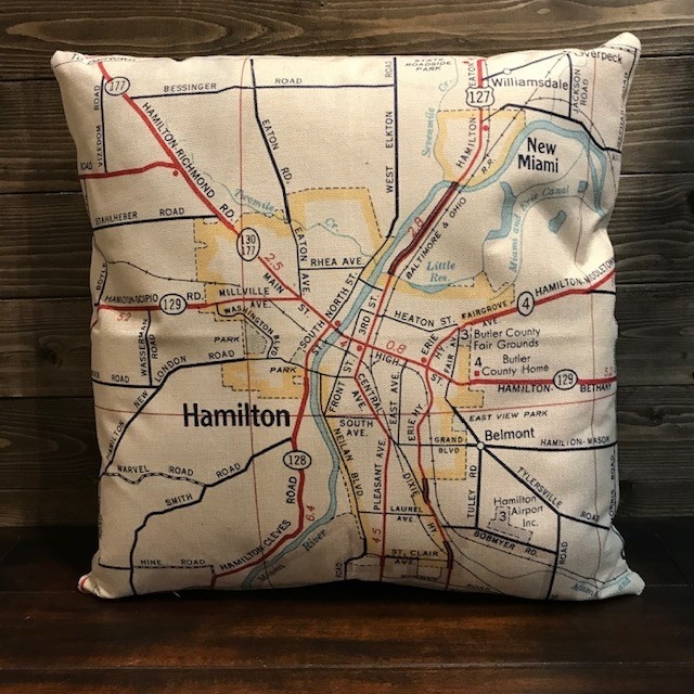 FLEURISH Hamilton Vintage Map Pillow
