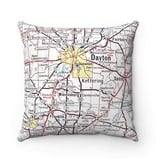 Fleurish Home Dayton Ohio + Suburbs Vintage Map Pillow
