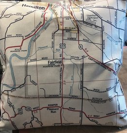 Fleurish Home Fairfield Ohio Vintage Map Pillow