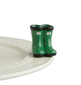 nora fleming jumpin' puddles mini (green wellies boots) A227