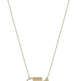 Fleurish Home Matte Gold Lock and Key Necklace