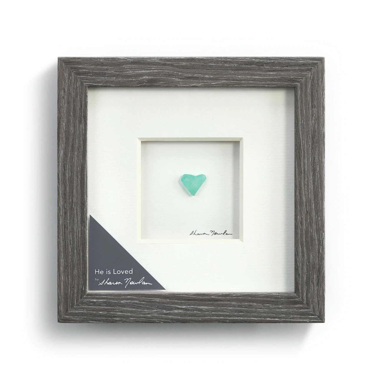 Sharon Nowlan He is Loved Pebble Art 6" Square