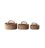 Fleurish Home Large Oval Natural Woven Seagrass Basket w/ Handles