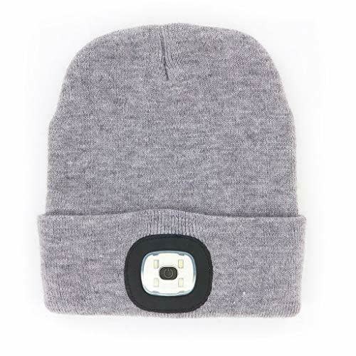 Night Scout Night Scout Flashlight Grey Knit Beanie Hat LED