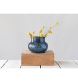 Fleurish Home Blue Hobnail Glass Vase/Candle Holder