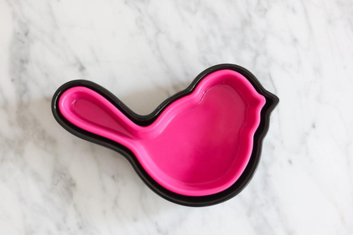 nora fleming melamine graphite bird bowl *retired