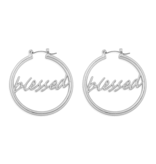 Fleurish Home MATTE SILVER "BLESSED" LETTER HOOP LATCH