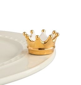 nora fleming enchanted mini (white and gold crown) A272  *retired-limited supply available