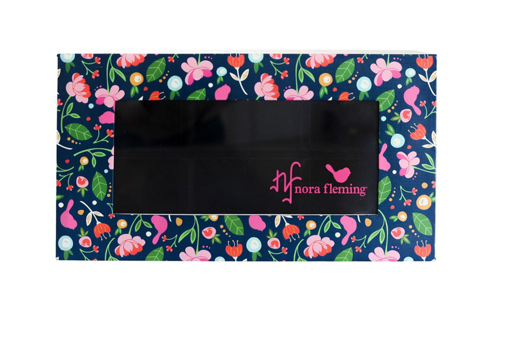 nora fleming signature nf floral keepsake box - holds 6 minis