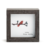 Sharon Nowlan Love From Above Shadow Box (red bird seaglass cardinal)