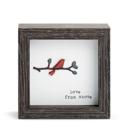 Sharon Nowlan Love From Above Shadow Box (red bird seaglass cardinal)