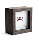 Sharon Nowlan Love From Above Shadow Box (red bird seaglass cardinal)
