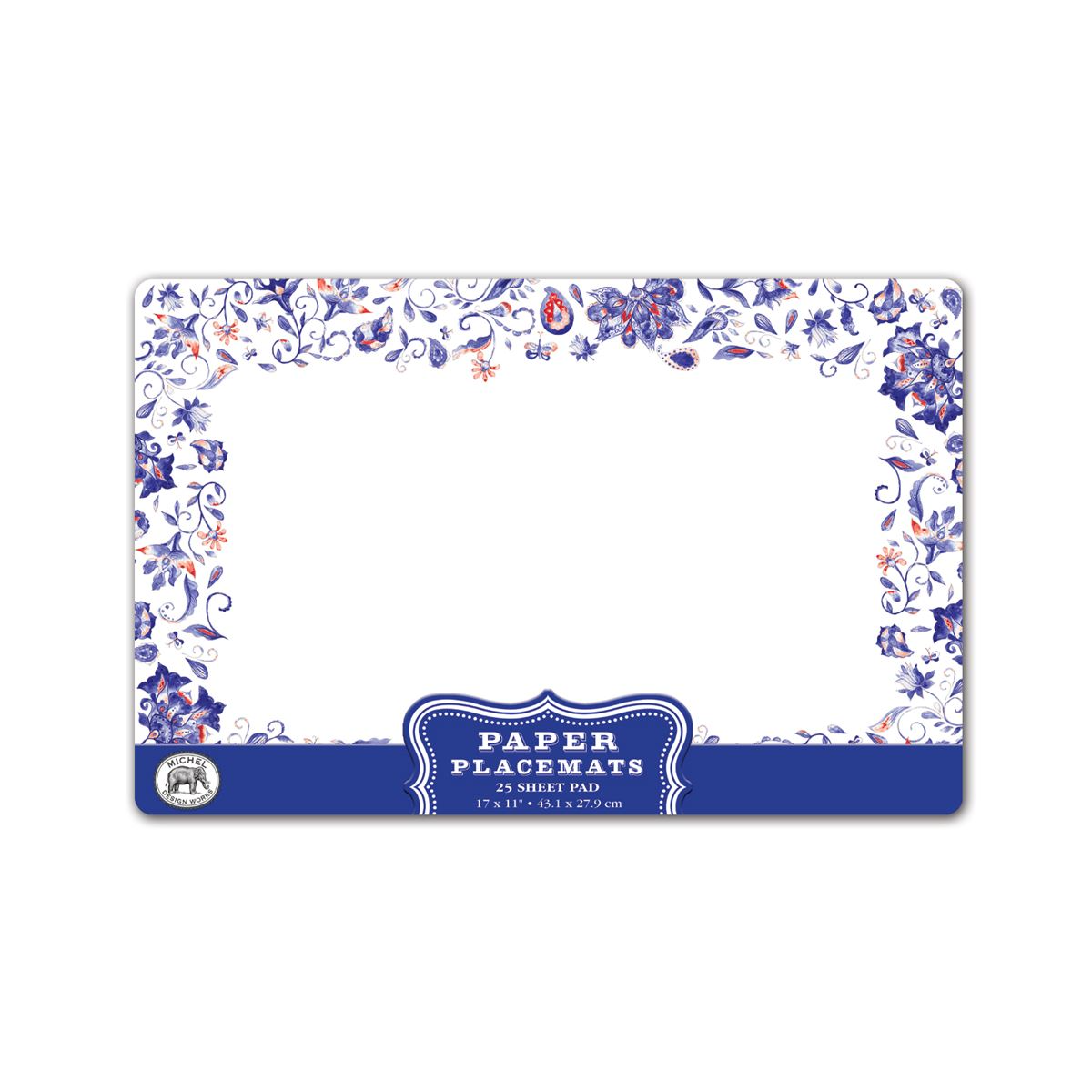 Michel Design Works Paisley & Plaid Paper Placemats (pack of 25) *final few