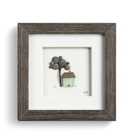 Sharon Nowlan A Place to Call Home Pebble Art 6" Square  (new grey frame)