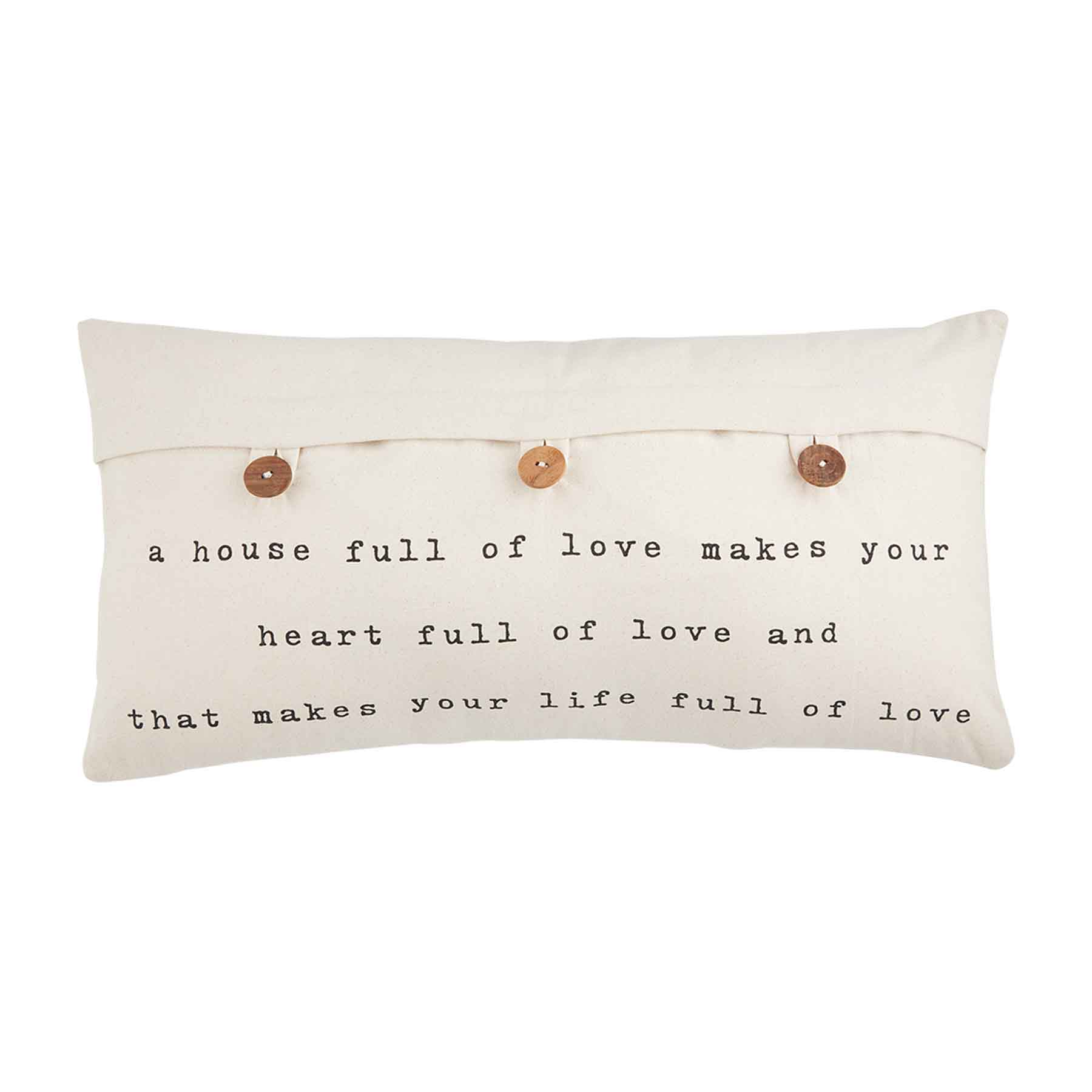 Mudpie HOUSE FULL BUTTON PILLOW
