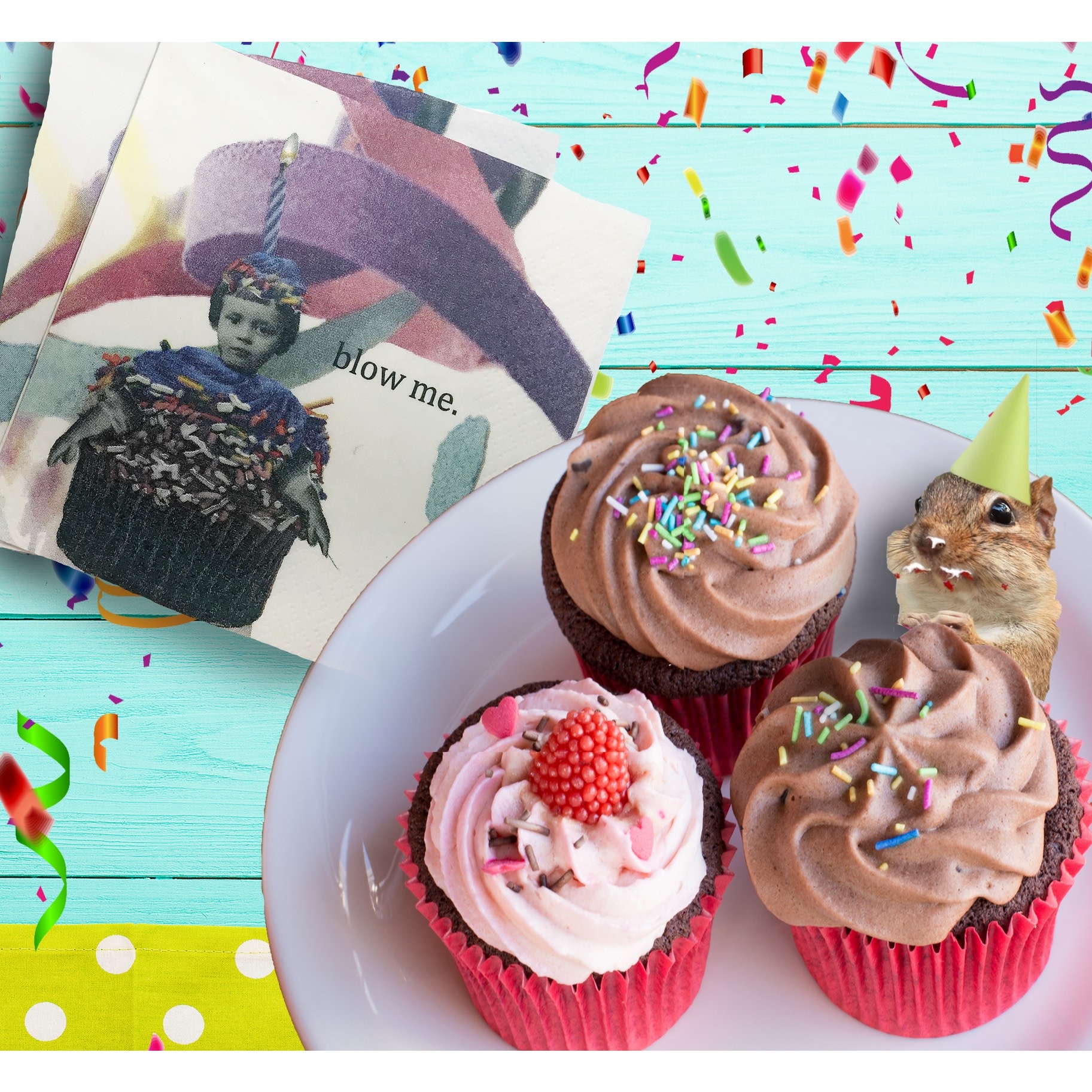 Blow Me Celebration Paper Cocktail Napkin Set