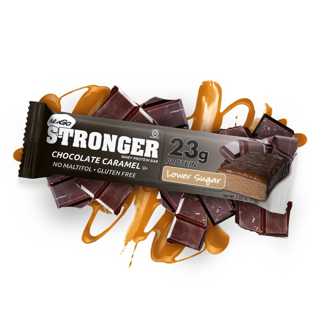 NuGo Nutrition NuGo Stronger Chocolate Caramel Whey Protein Bar