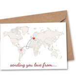 Fleurish Home DIY Heart Long Distance Greeting Card: World Sending You