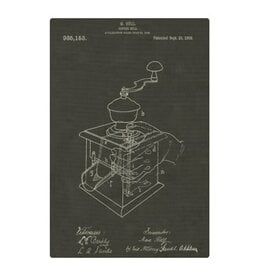 FLEURISH Patent - Coffee Mill - Black: 12x18" / Gallery wrap
