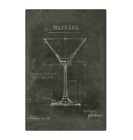 FLEURISH Barware Martini Fabric Gallery Wrapped Wall Art: 12" x 18" / Gallery Wrap