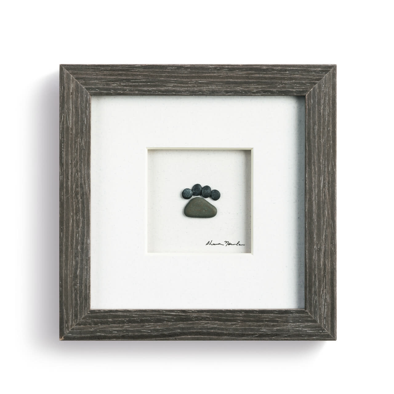 Sharon Nowlan Paws Are Forever Pebble Art - Grey.