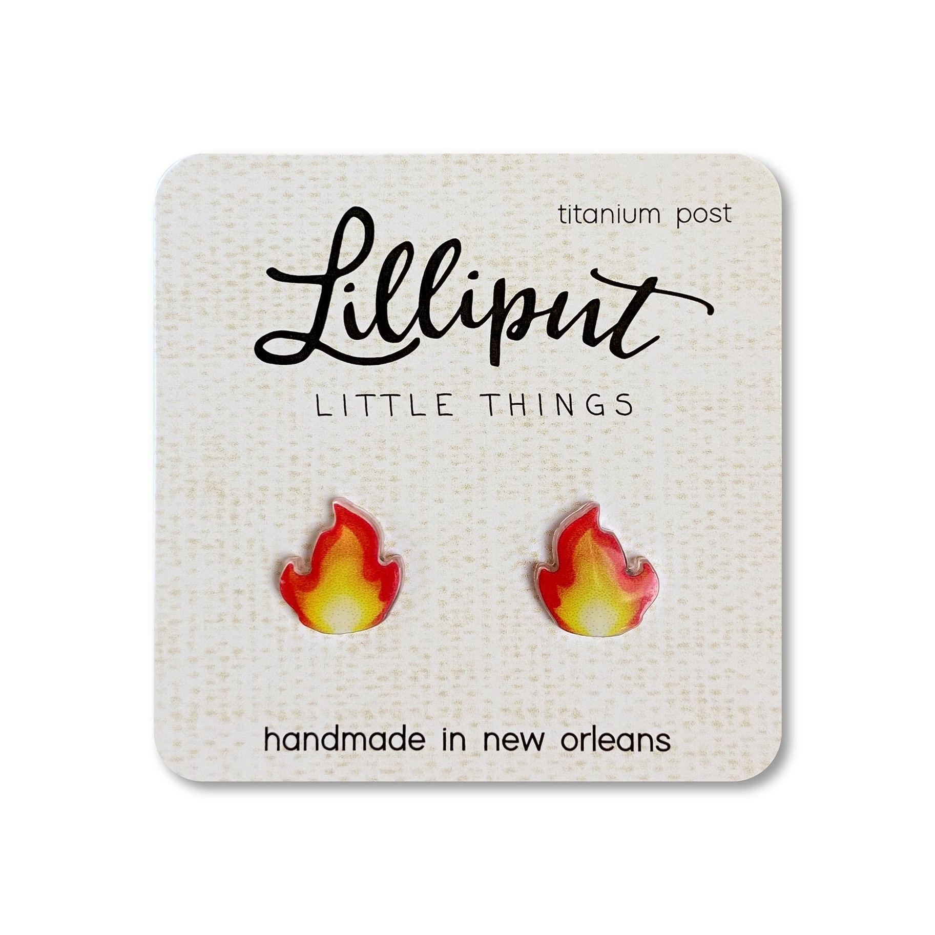 Lilliput Little Things NEW Flame Emoji Earrings