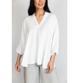 Cobblestone Living Gina - V-Neck Linen: White One Size