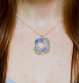 Smart Glass Recycled Jewelry Wave Small Pendant Aqua